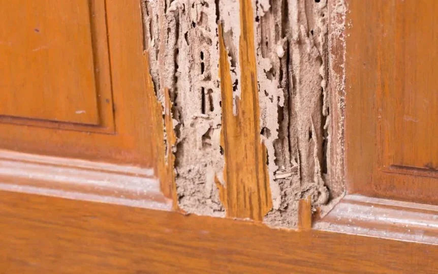 pintu kayu keropos
